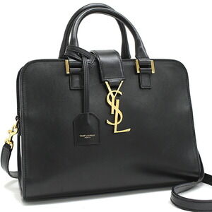 Saint Laurent Cabas Bag Black Leather PARIS